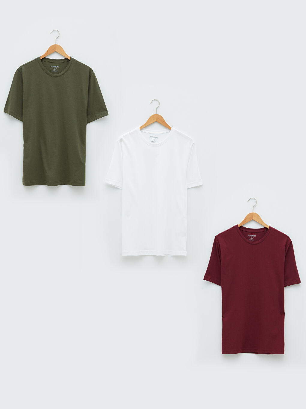 تيشيرت رجالي كم قصير ياقة دائرية قطن ممشط - عبوة من 3 قطع-12