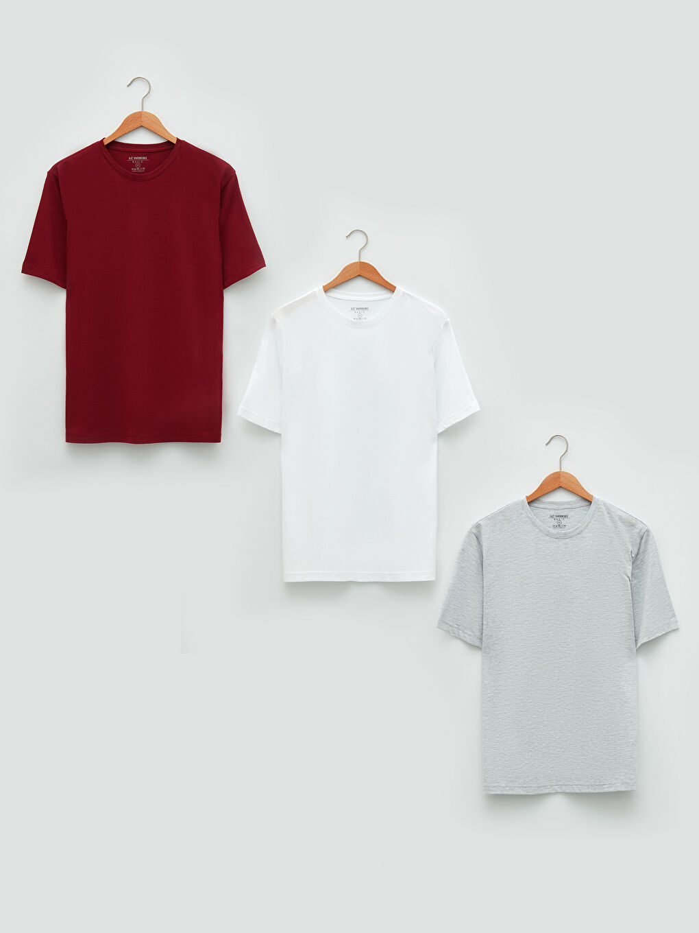 Tricou pentru Bărbați cu Guler Rotund, Mânecă Scurtă, din Bumbac Pieptănat, Pachet de 3-4