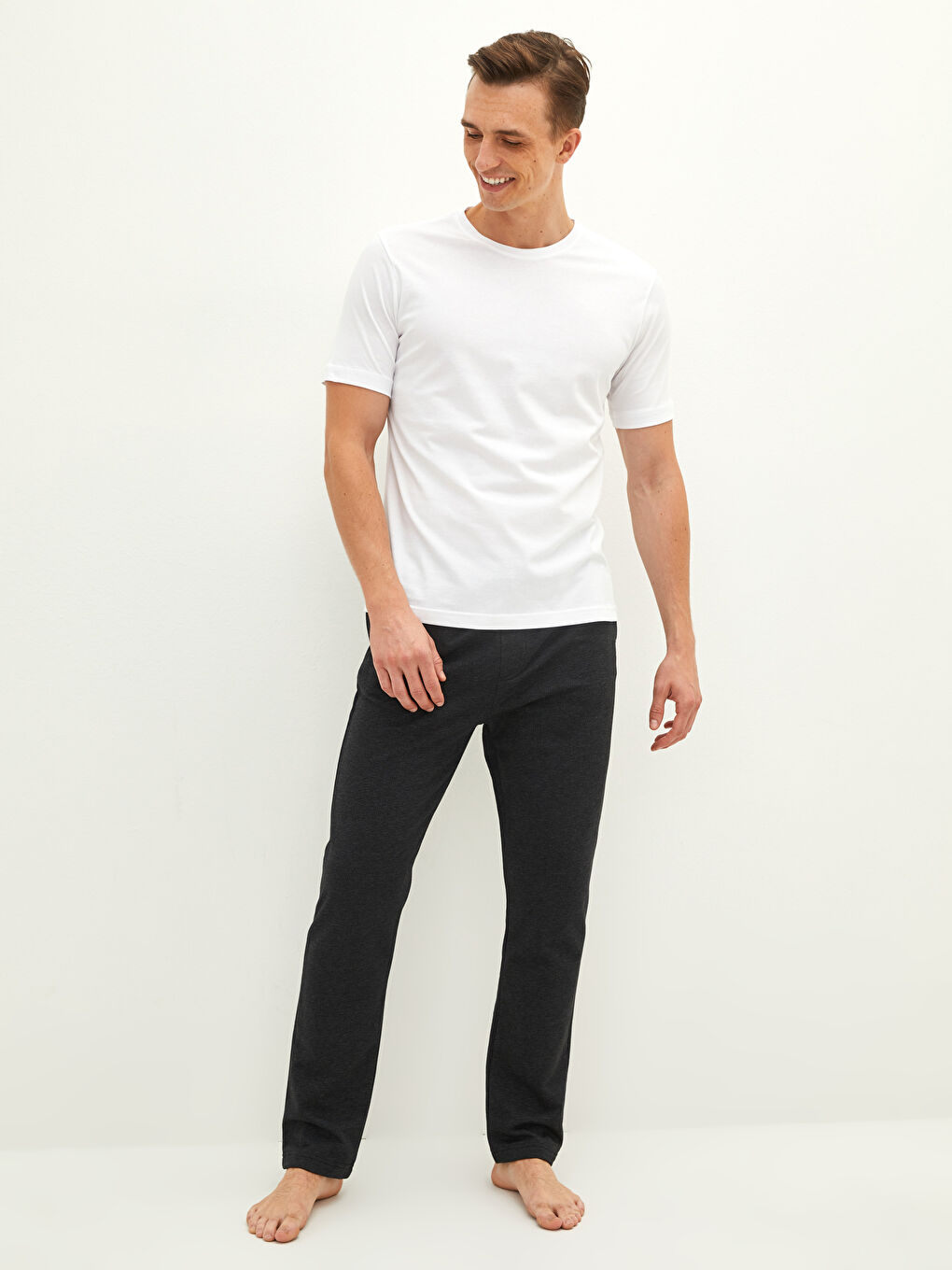 تيشيرت رجالي كم قصير ياقة دائرية قطن ممشط - عبوة من 3 قطع-6