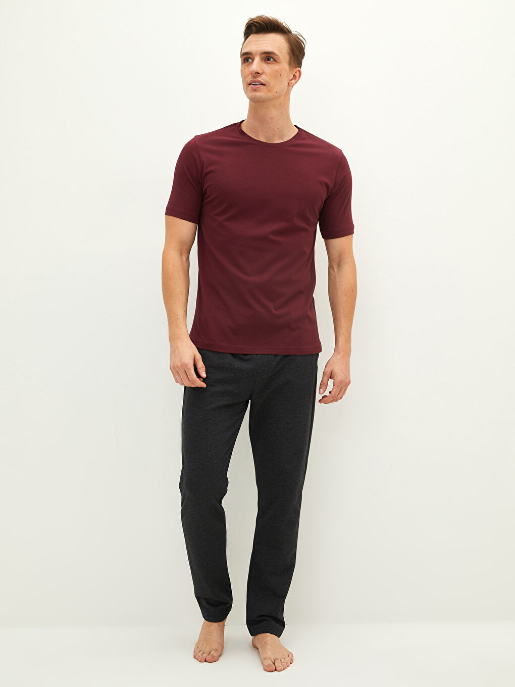 تيشيرت رجالي كم قصير ياقة دائرية قطن ممشط - عبوة من 3 قطع-7