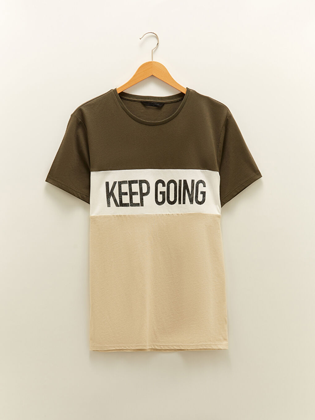 XSIDE Crew Neck Short Sleeve Printed Combed Cotton Men's T-shirt -S1M075Z8-Q5E