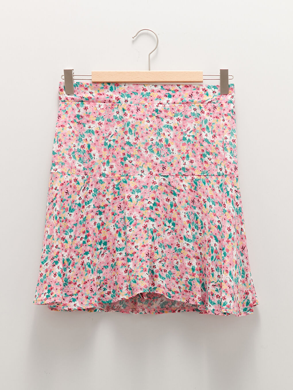 تنورة قصيرة بخصر مطاطي بنقشة زهور من قماش مغربي للسيدات-4