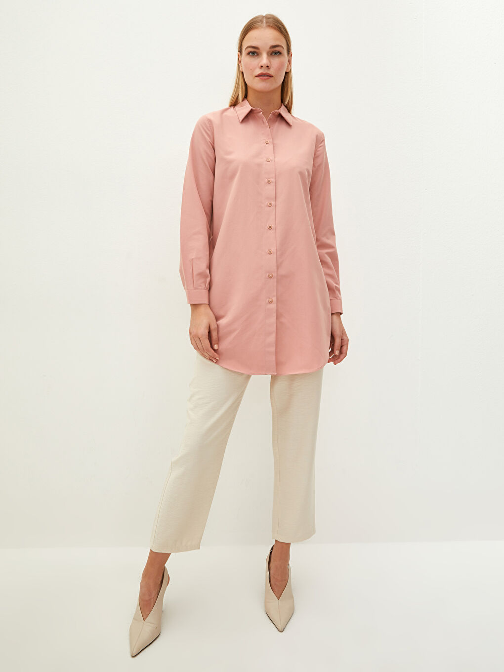 Bej Beli Lastikli Bol Fit Cep Detaylı Kadın Pantolon