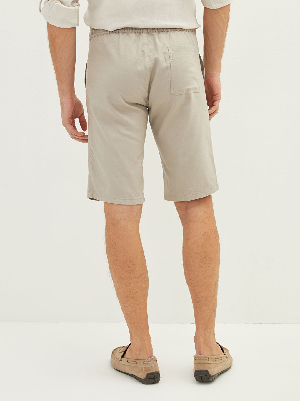 Bej Geniş Kalıp Erkek Şort-4