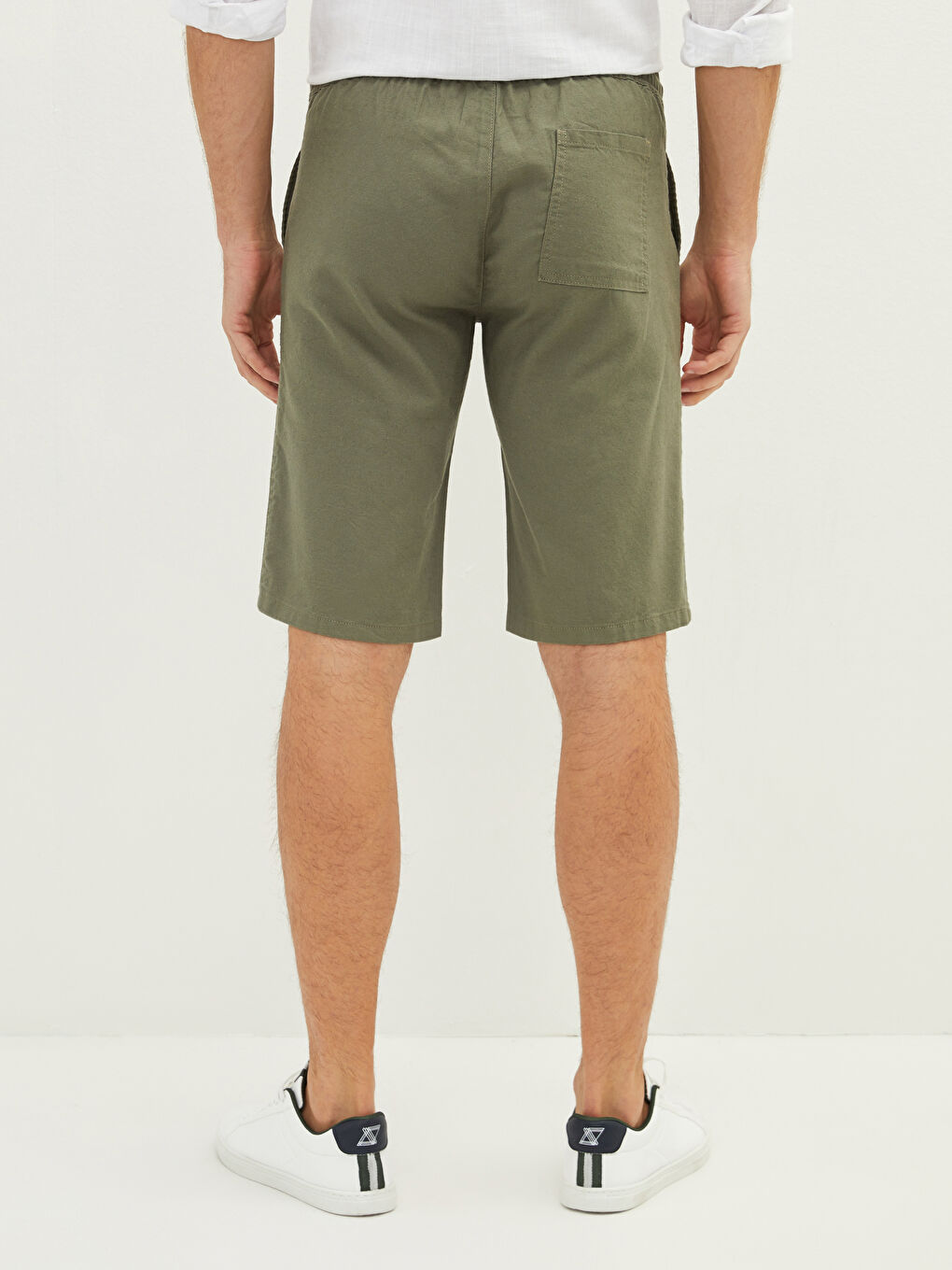 Haki Geniş Kalıp Erkek Şort-4