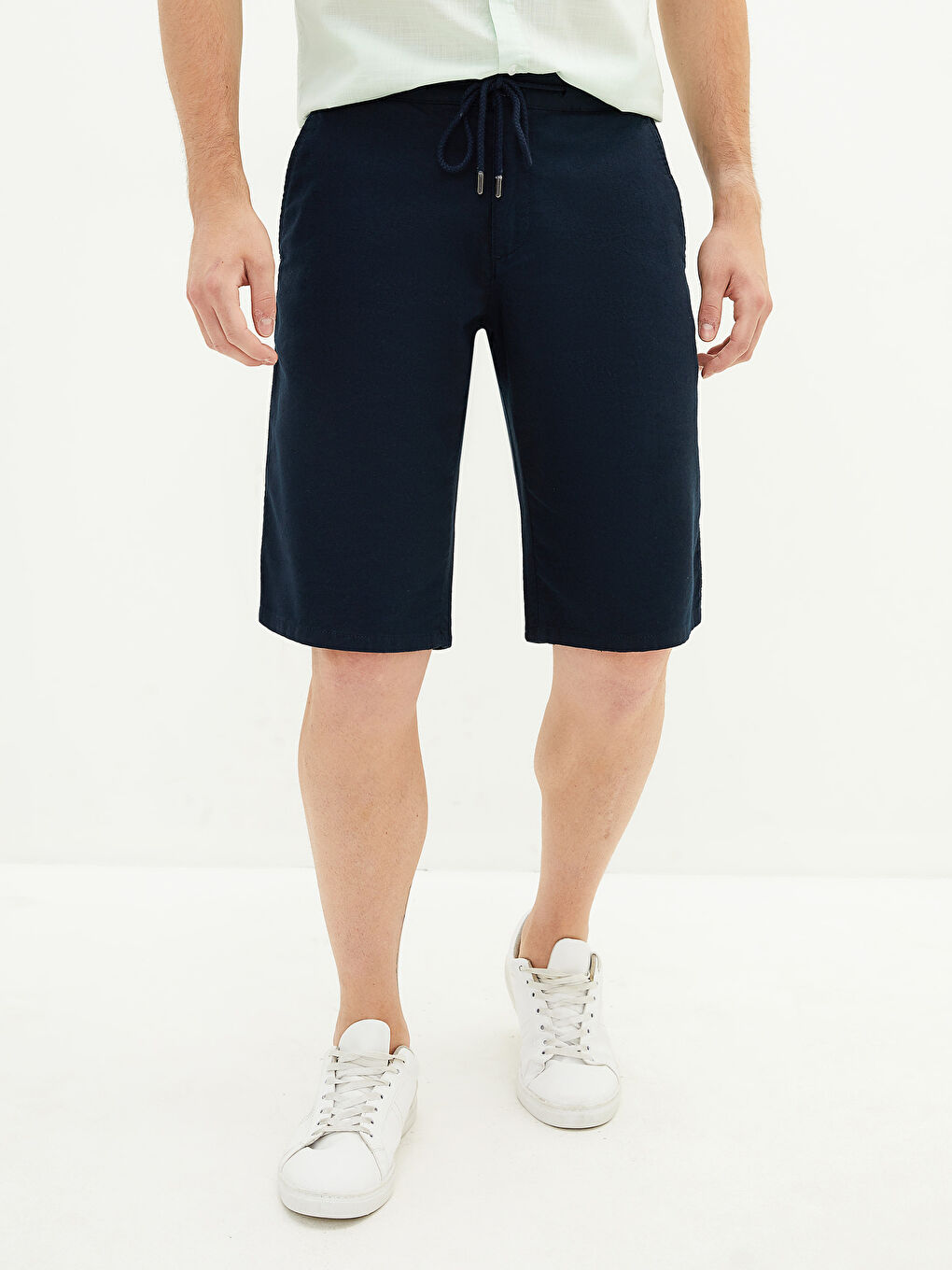 Lacivert Geniş Kalıp Erkek Şort-3