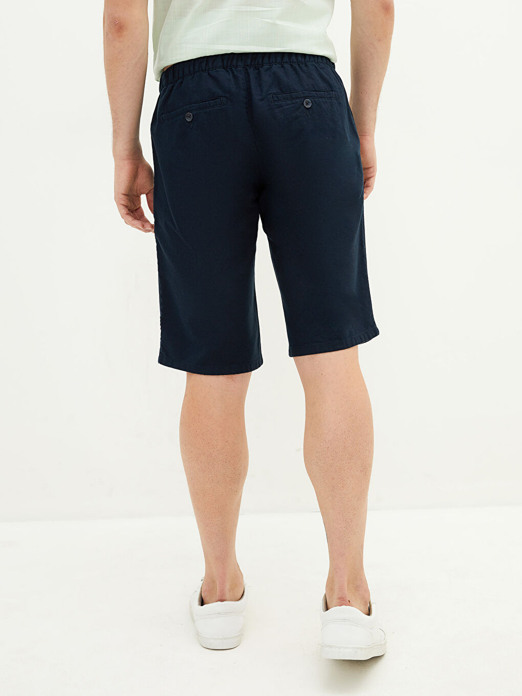 Lacivert Geniş Kalıp Erkek Şort-4