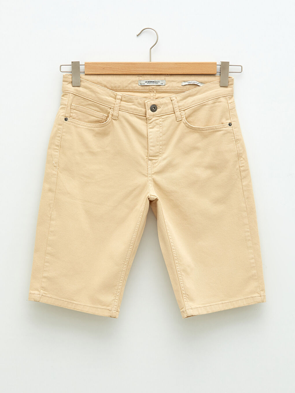 Sarı Slim Fit Gabardin Erkek Şort-5