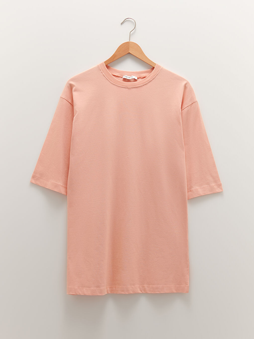 Crew Neck Straight Short Sleeve Cotton Women's Tunic-5