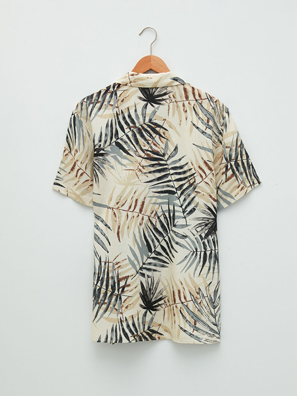 قميص رجالي ضيق بنقشة وأكمام قصيرة للرجال-6