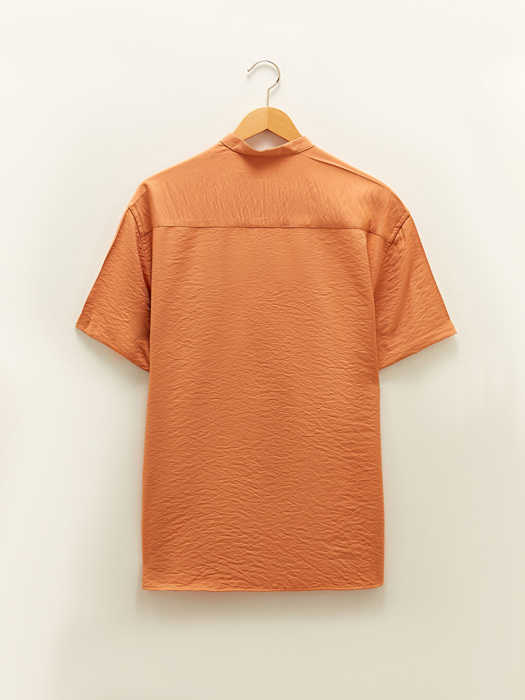 Pembe Slim Fit Hakim Yaka Kısa Kollu Erkek Gömlek-6