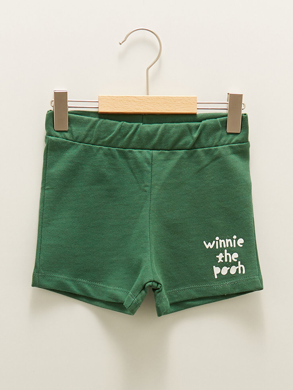 Bisiklet Yaka Kısa Kollu Winnie the Pooh Baskılı Pamuklu Tişört ve Şort 2'li Takım-3