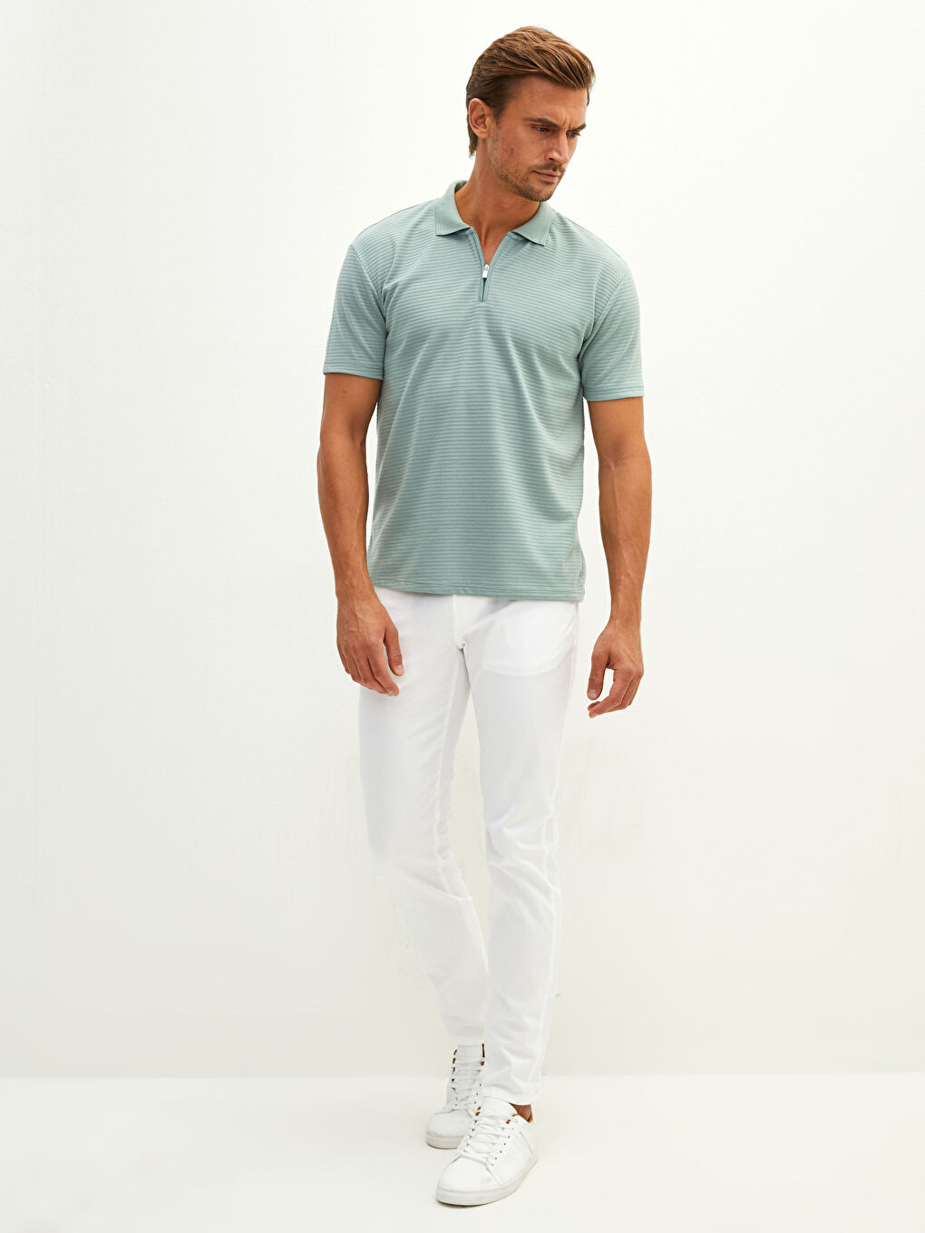 Tricou cu Guler Polo și Mânecă Scurtă pentru Bărbați-2