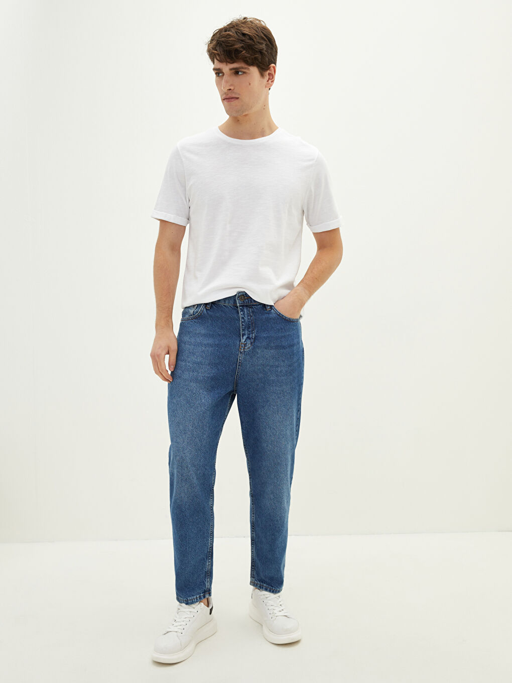 Siyah Bisiklet Yaka Kısa Kollu Basic Penye Erkek Tişört 3'lü-2