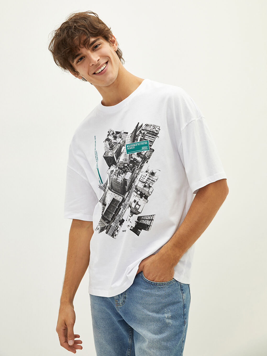 Crew Neck Short Sleeved Printed Combed Cotton Men's T-Shirt 2-Pack-1