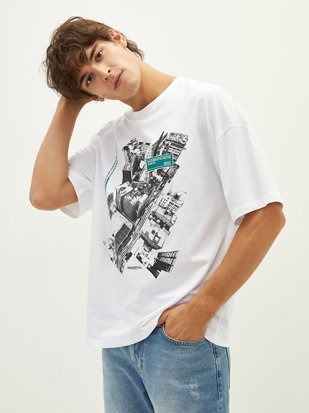 Crew Neck Short Sleeved Printed Combed Cotton Men's T-Shirt 2-Pack-3