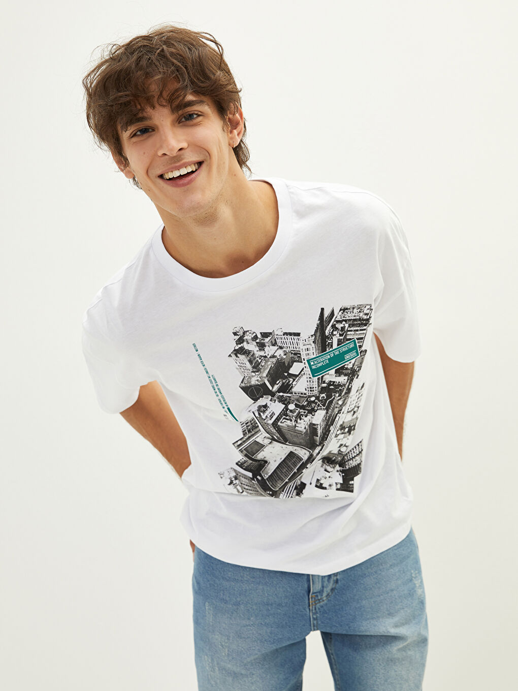 Crew Neck Short Sleeved Printed Combed Cotton Men's T-Shirt 2-Pack-4