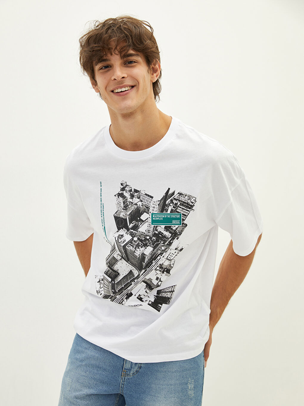 Crew Neck Short Sleeved Printed Combed Cotton Men's T-Shirt 2-Pack-5