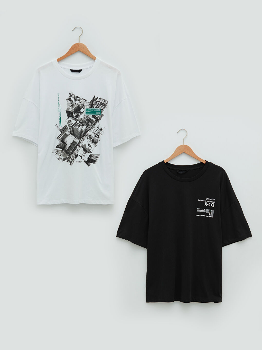 Crew Neck Short Sleeved Printed Combed Cotton Men's T-Shirt 2-Pack-11