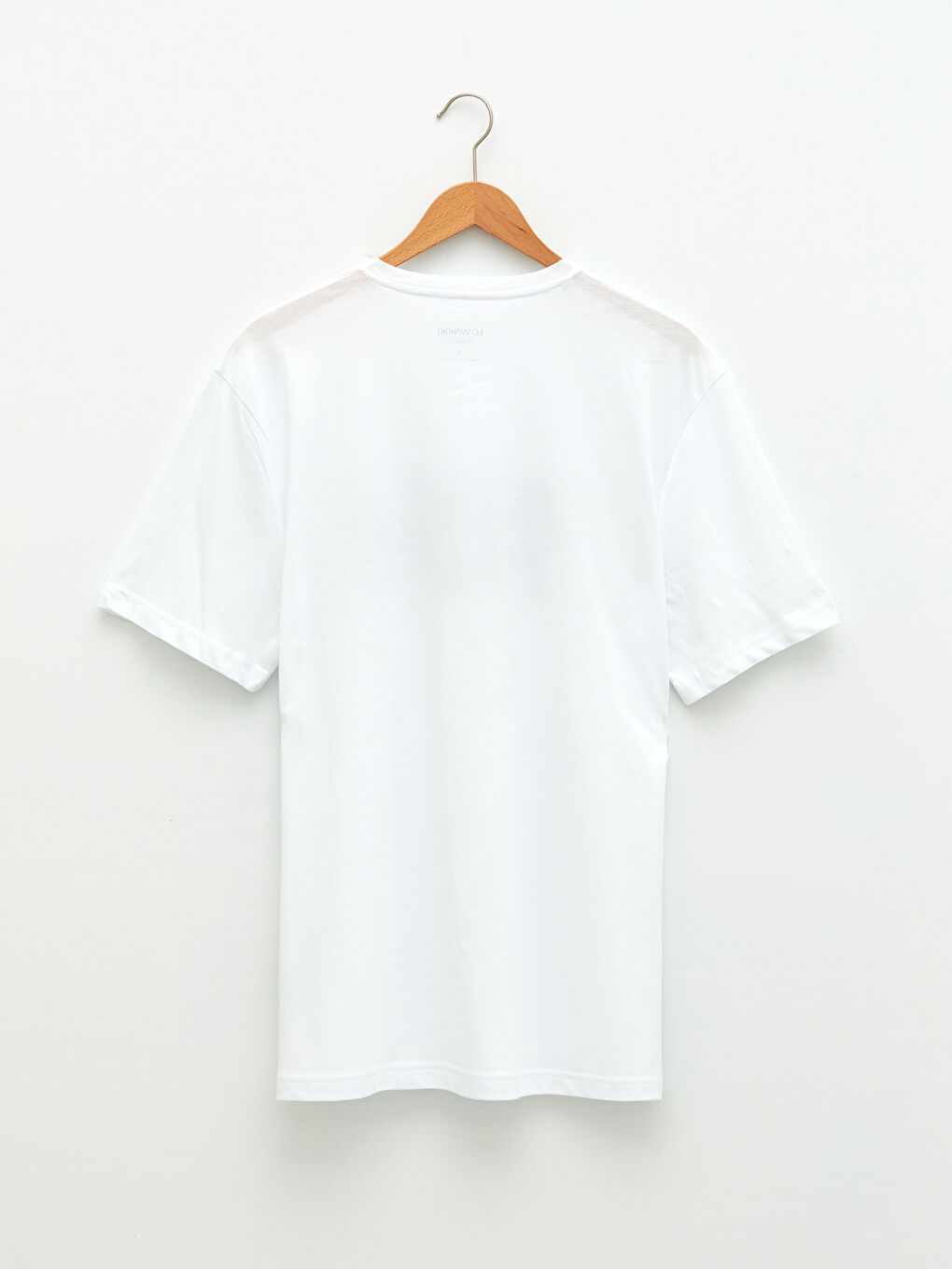 Beyaz Bisiklet Yaka Kısa Kollu Baskılı Penye Erkek Tişört-2