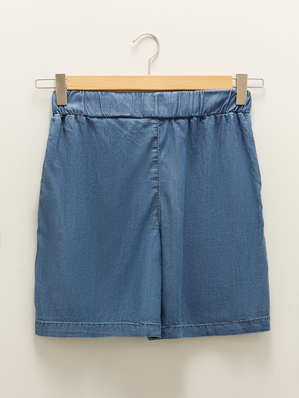Elastic Waist Wide Fit Straight Pocket Detailed Women's Jean Shorts -S1M756Z8-563