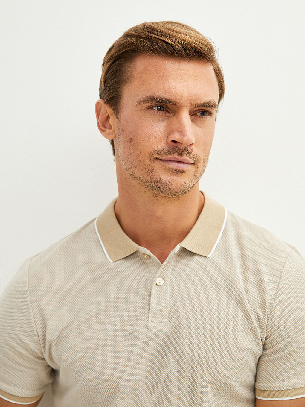 Polo Neck Short Sleeve Men's T-Shirt-2