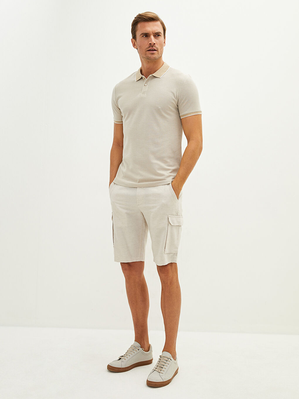 Polo Neck Short Sleeve Men's T-Shirt-3
