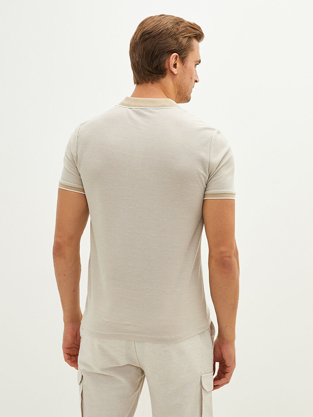 Polo Neck Short Sleeve Men's T-Shirt-4