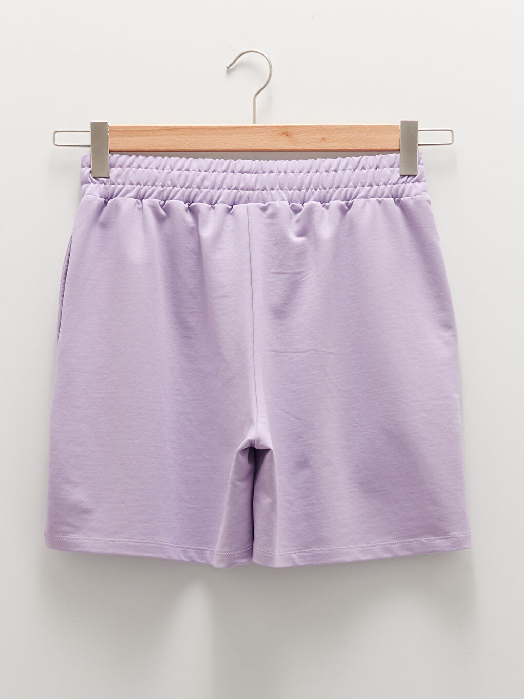 Elastic Waist Straight Pocket Detailed Maternity Shorts-6