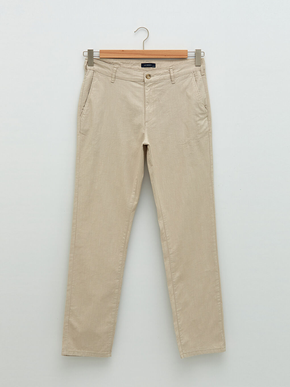 Bej Standart Kalıp Gabardin Erkek Pantolon-4