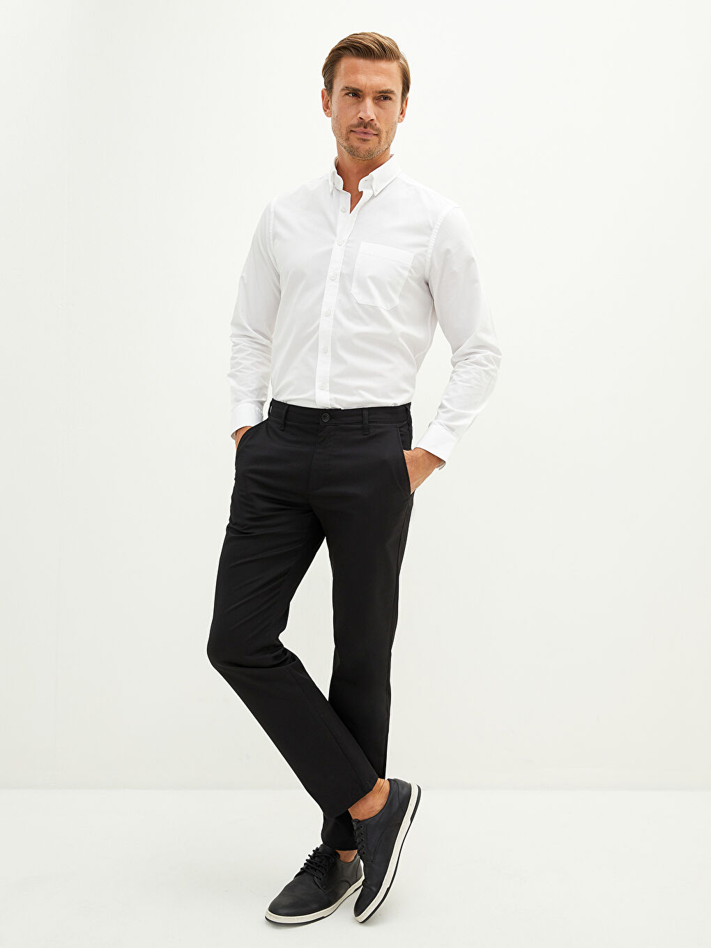 LCWAIKIKI Classic Slim Fit Men's Belted Trousers -S1M942Z8-CVL