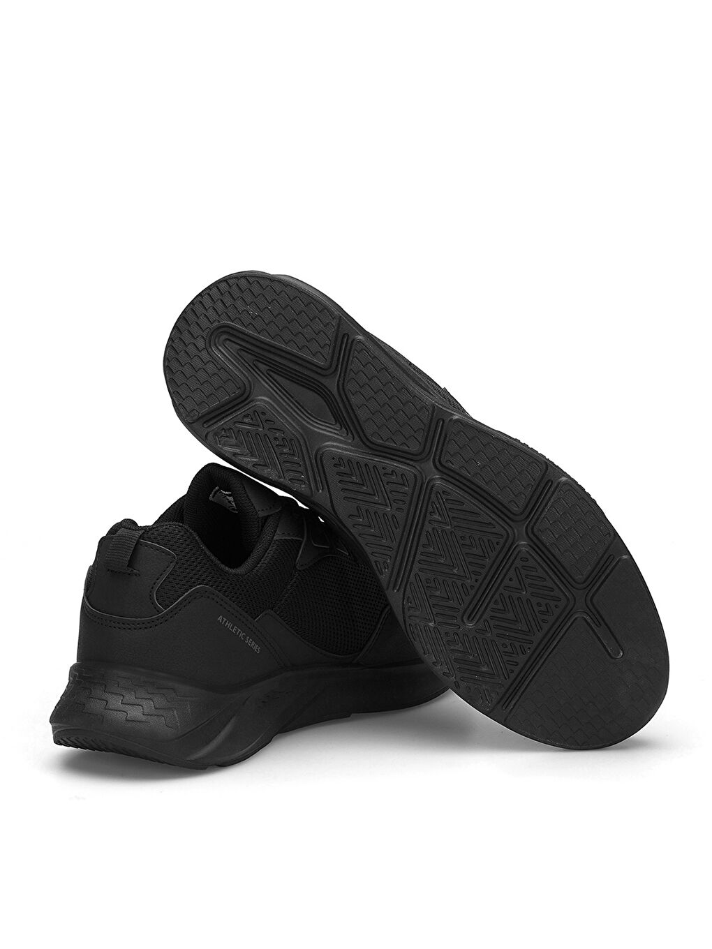 Siyah File Detaylı Bağcıklı Erkek Aktif Spor Ayakkabı-2