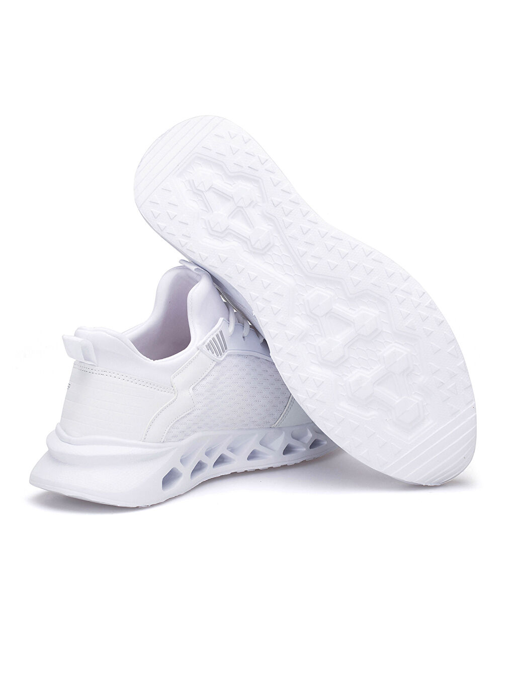 Beyaz Bağcıklı Erkek Aktif Spor Ayakkabı-2