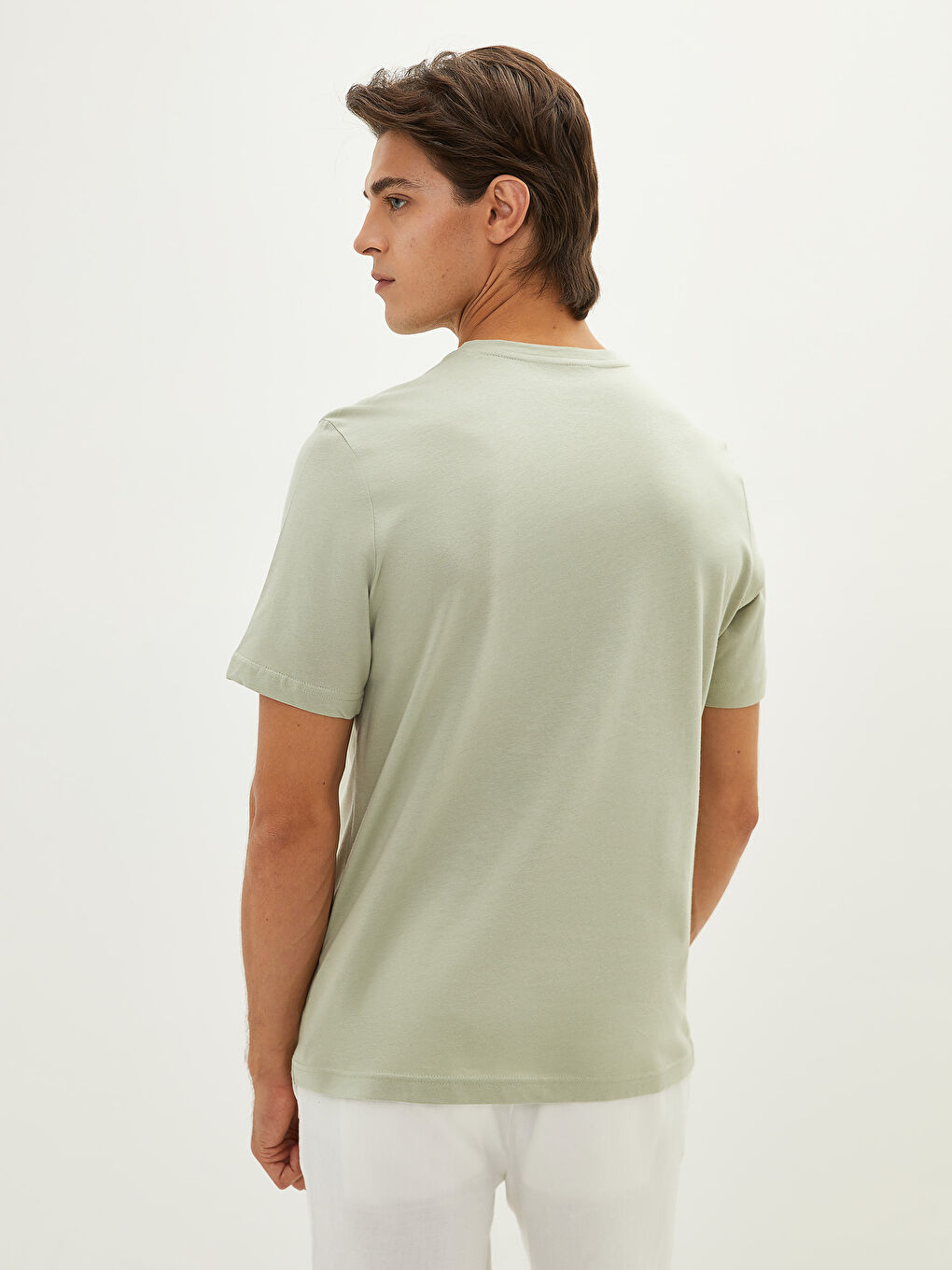 تيشيرت رجالي ياقة دائرية كم قصير مطبوع قطن ممشط-4