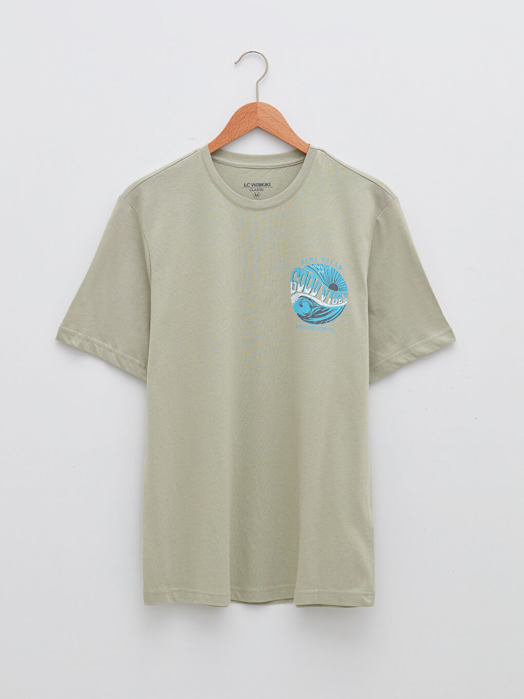 تيشيرت رجالي ياقة دائرية كم قصير مطبوع قطن ممشط-5