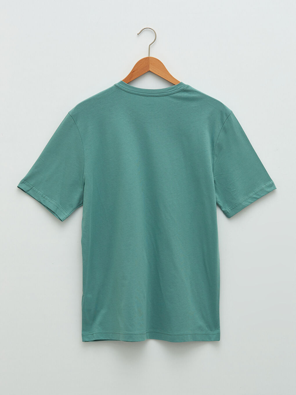 Yeşil Bisiklet Yaka Kısa Kollu Baskılı Penye Erkek Tişört-2