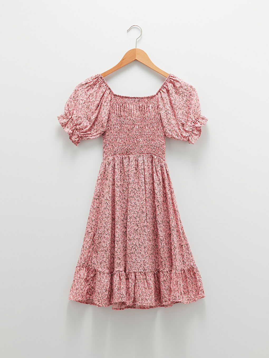 Haljina ženska sa cvetnim dezenom, široki izrez, kratki rukav, viskoza-6