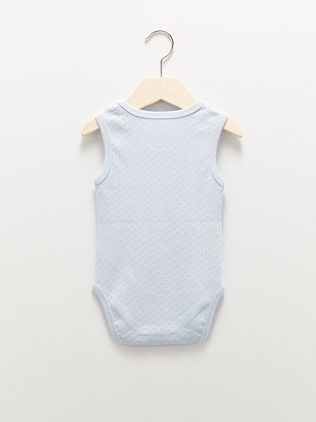 Mavi Luggi Baby Bisiklet Yaka Kendinden Desenli Erkek Bebek Çıtçıtlı Bodysuit 2'li-3