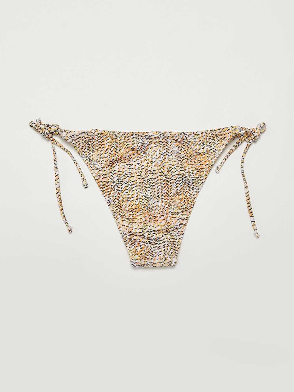 Sarı Desenli Bağlama Detaylı Kadın Bikini Alt-1