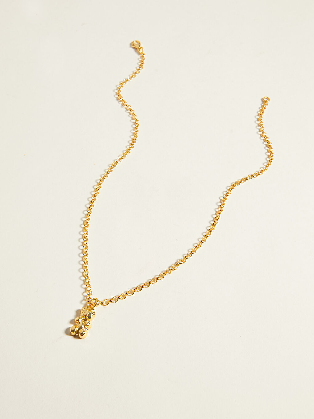 Sarı Ayıcıklı Kadın Zincir Kolye-4