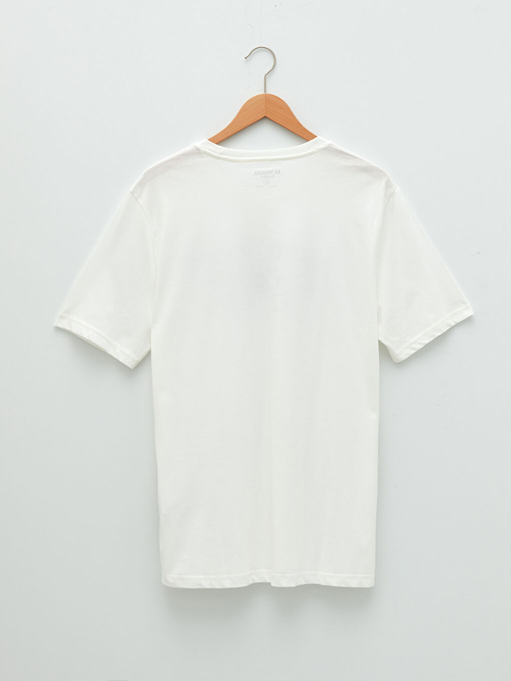 Ekru Bisiklet Yaka Kısa Kollu Baskılı Penye Erkek Tişört-6