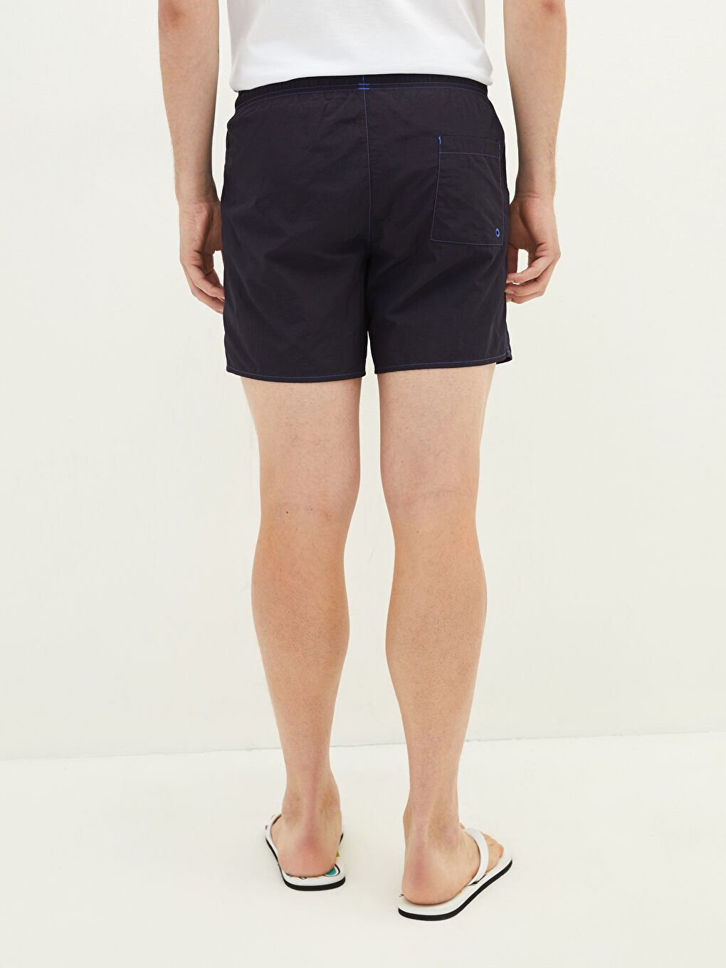 Lacivert Kısa Boy Basic Erkek Deniz Şortu-4