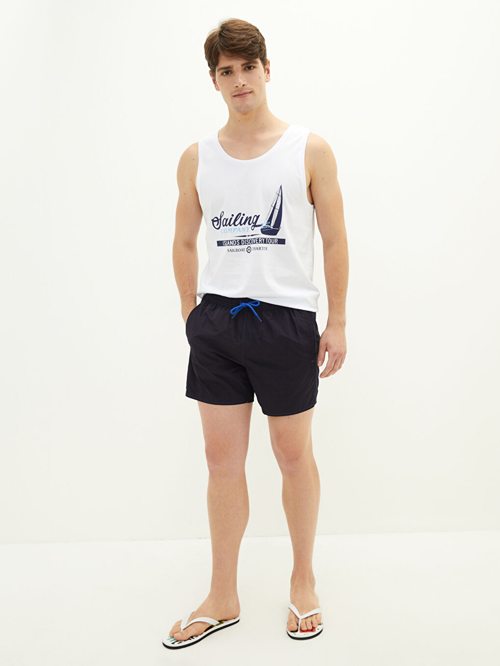 Lacivert Kısa Boy Basic Erkek Deniz Şortu