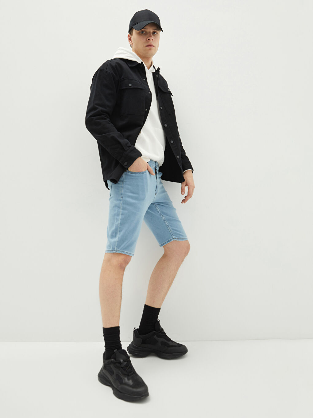 Standard Fit Men's Denim Shorts-1