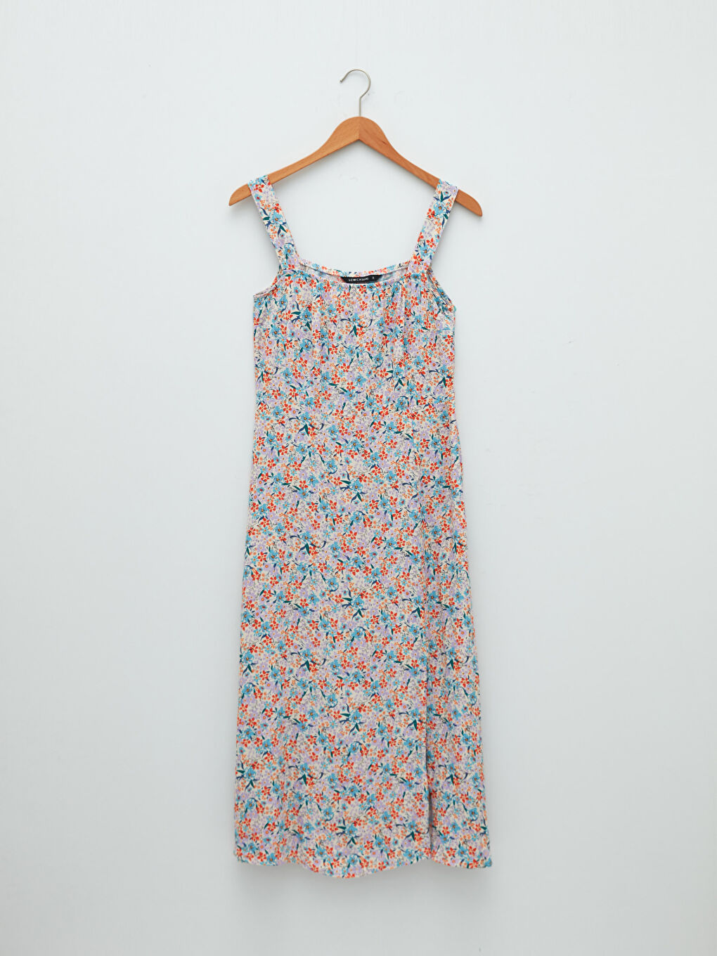 Rochie Din Viscoză Cu Bretele, Guler Pătrat Și Imprimeu Floral-5