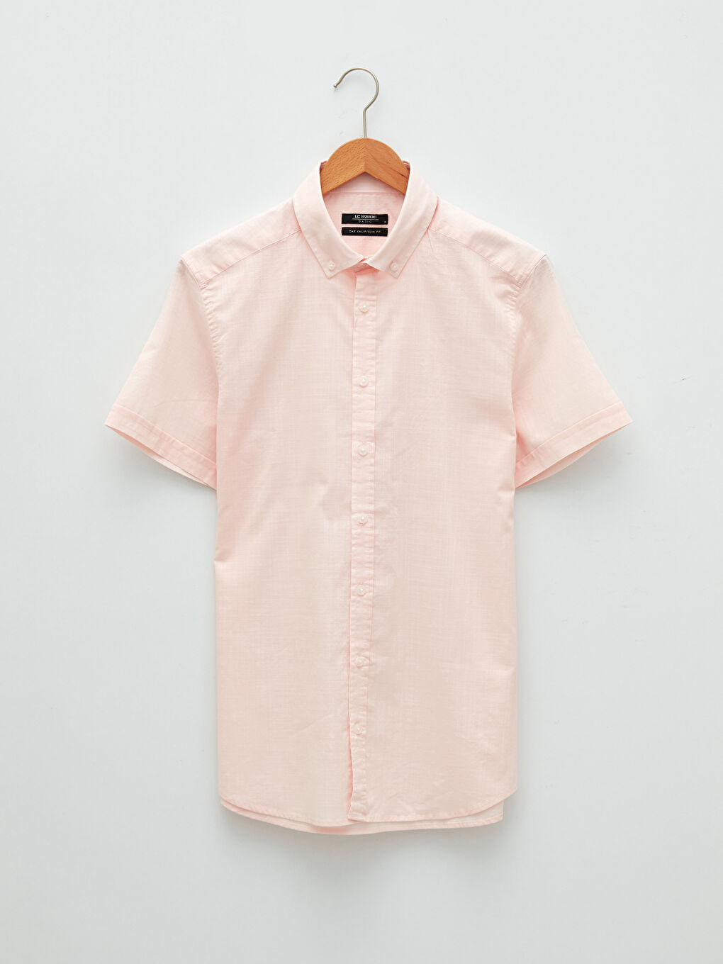 قميص رجالي كم قصير قطن بقصة رفيعة-5