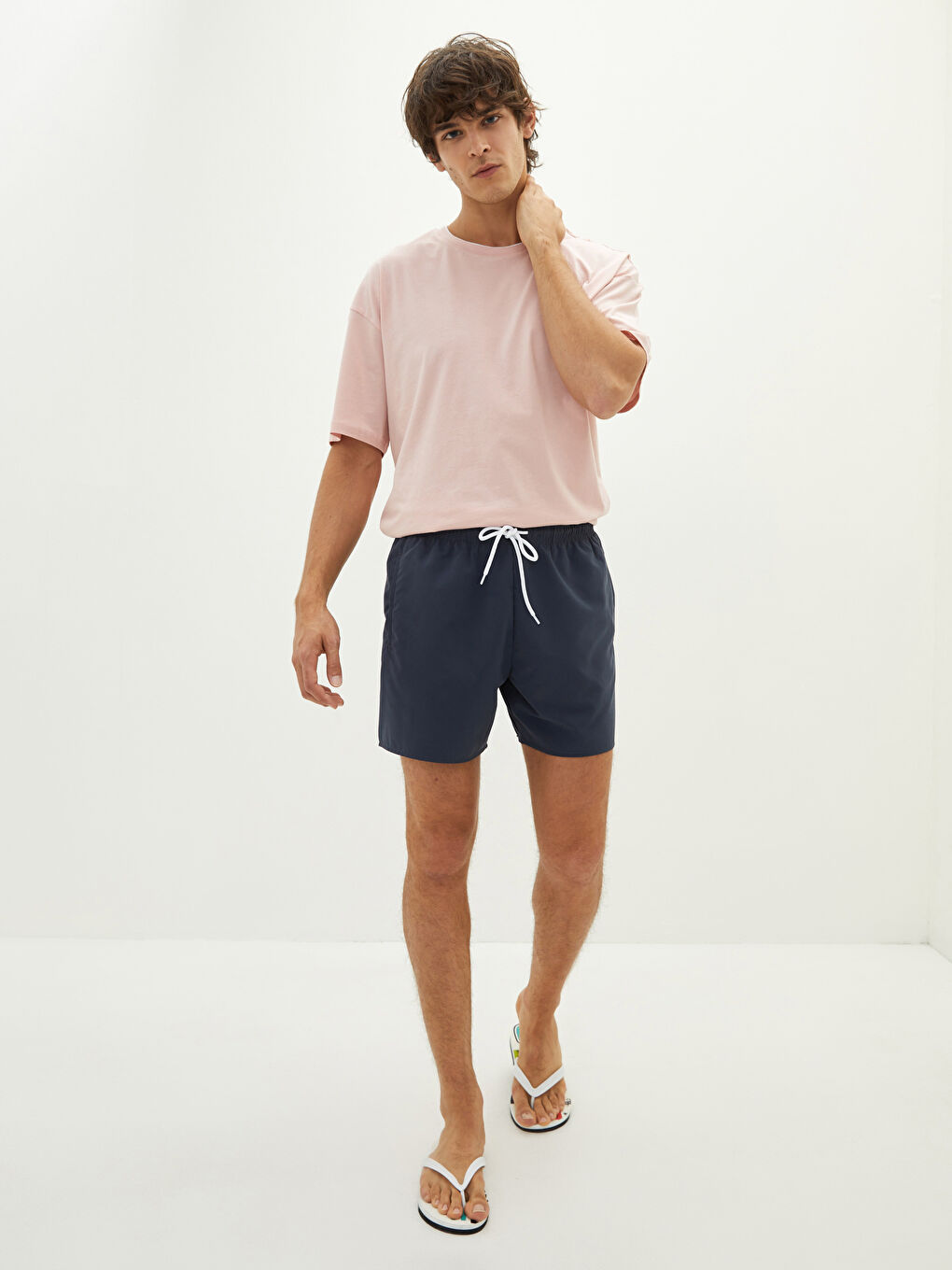 Antrasit Kısa Boy Basic Erkek Deniz Şortu-1