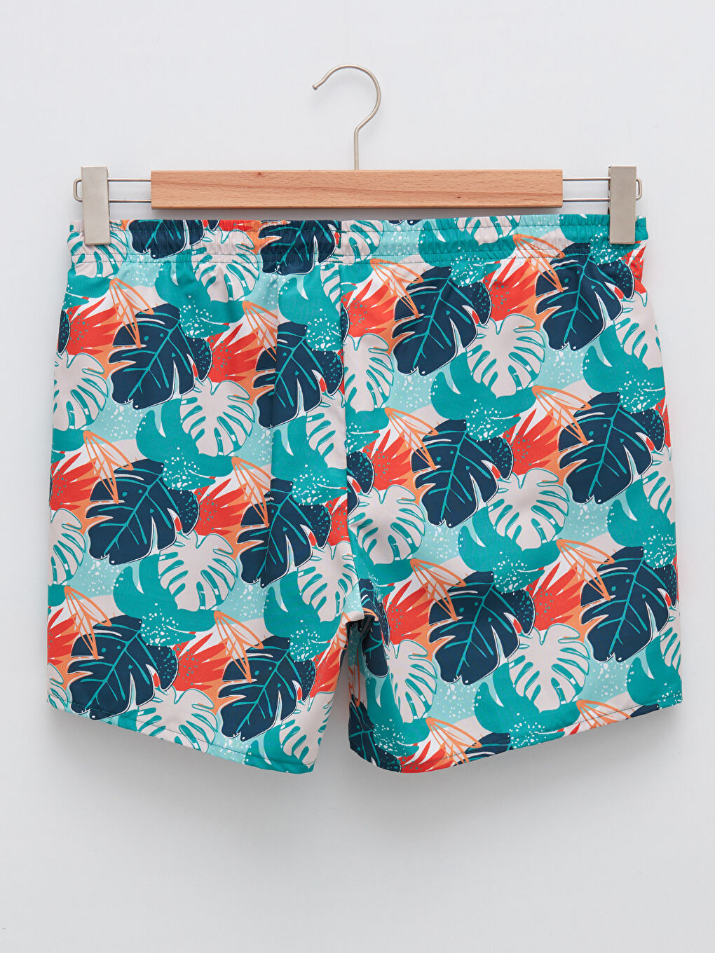 Yeşil Kısa Boy Desenli Erkek Deniz Şortu-6