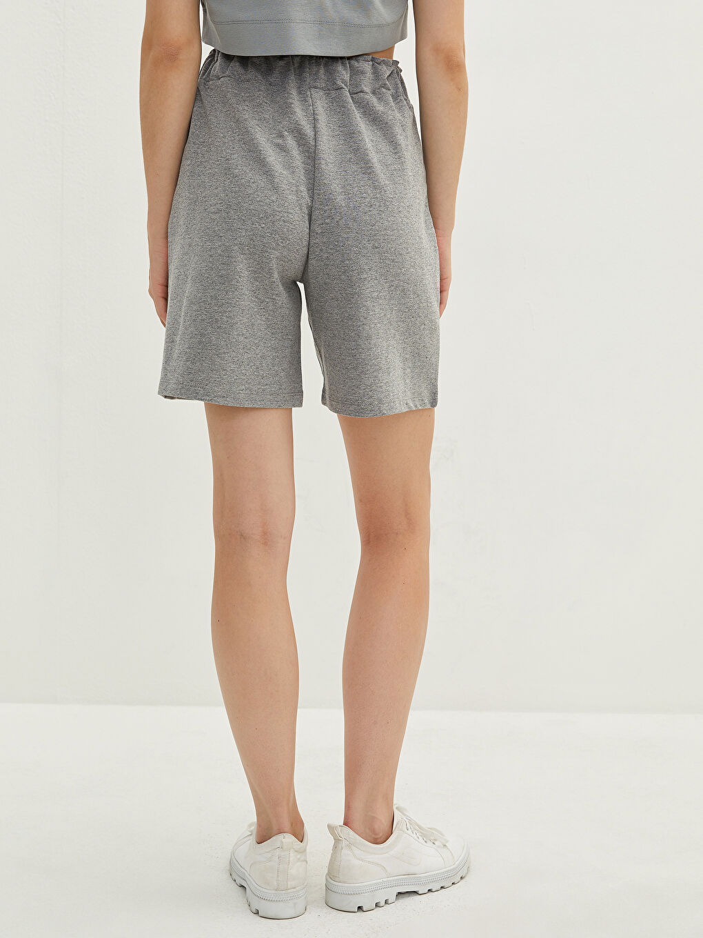 Women's Bermuda Shorts With Elastic Waist Pocket Detailed -S1MF00Z8-998