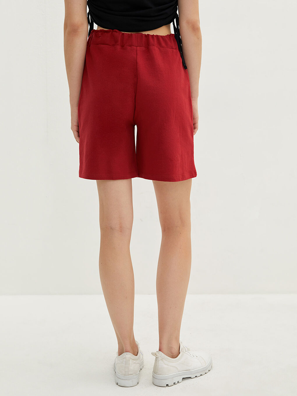 Women's Bermuda Shorts With Elastic Waist Pocket Detailed -S1MF00Z8-R3Q